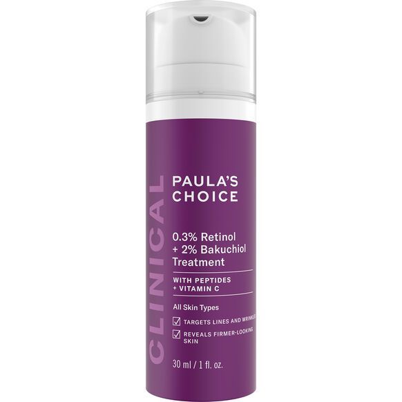 Крем-сыворотка с ретинолом и бакучиолом Paula's Choice Clinical 0.3% Retinol +2% Bakuchiol Treatment, 30 мл